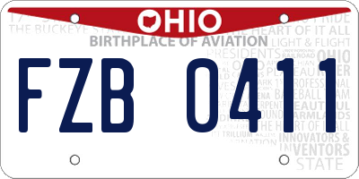 OH license plate FZB0411