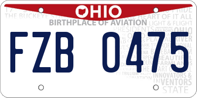 OH license plate FZB0475