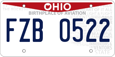 OH license plate FZB0522