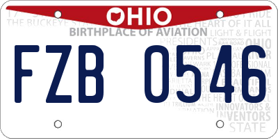 OH license plate FZB0546