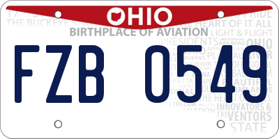 OH license plate FZB0549