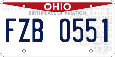 OH license plate FZB0551
