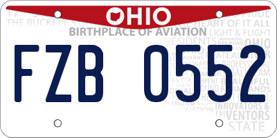 OH license plate FZB0552