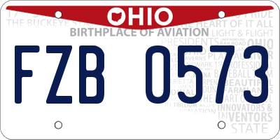 OH license plate FZB0573