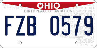OH license plate FZB0579