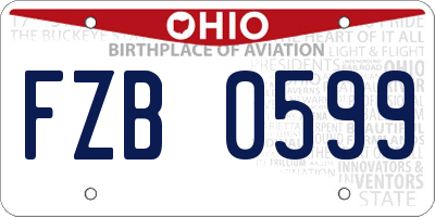 OH license plate FZB0599
