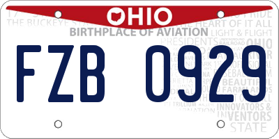 OH license plate FZB0929