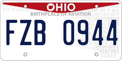 OH license plate FZB0944