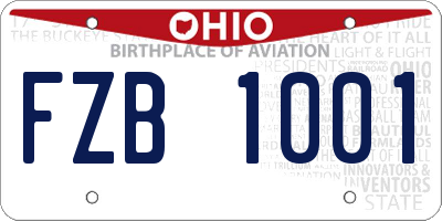 OH license plate FZB1001