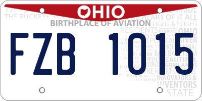 OH license plate FZB1015