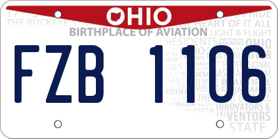 OH license plate FZB1106