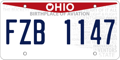 OH license plate FZB1147