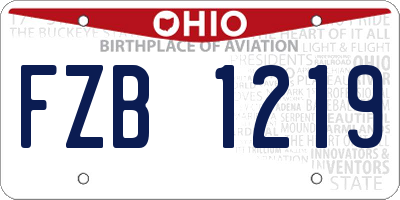 OH license plate FZB1219