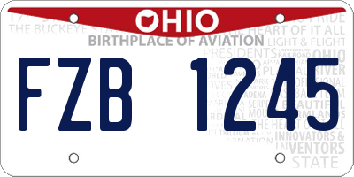 OH license plate FZB1245
