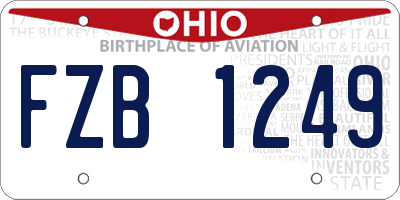 OH license plate FZB1249