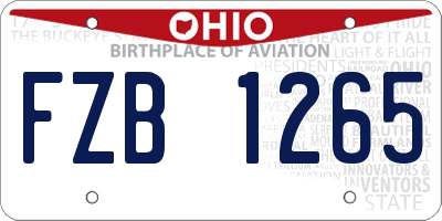 OH license plate FZB1265