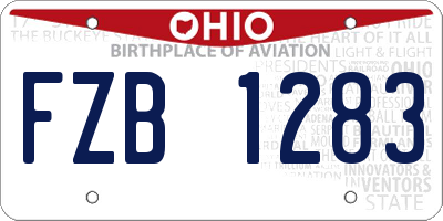 OH license plate FZB1283