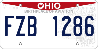 OH license plate FZB1286
