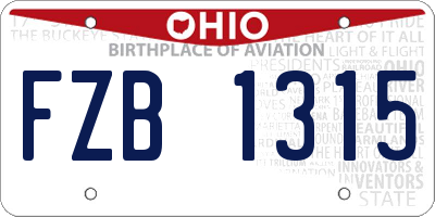OH license plate FZB1315
