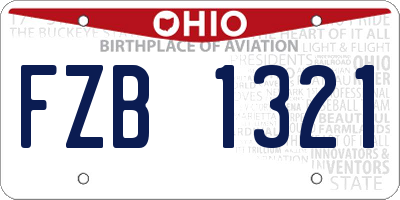 OH license plate FZB1321