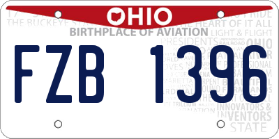 OH license plate FZB1396