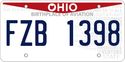 OH license plate FZB1398