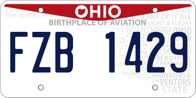 OH license plate FZB1429