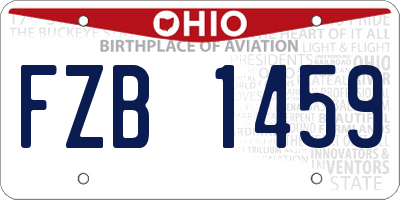 OH license plate FZB1459