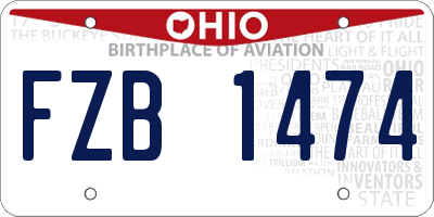 OH license plate FZB1474