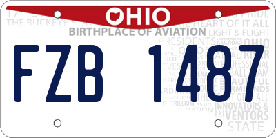 OH license plate FZB1487