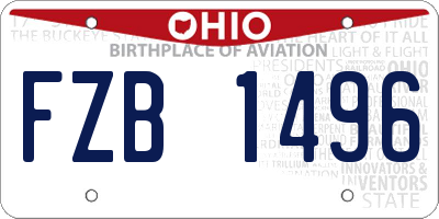 OH license plate FZB1496