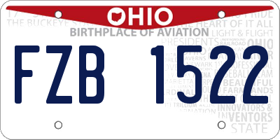 OH license plate FZB1522
