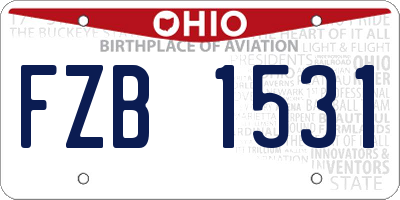 OH license plate FZB1531