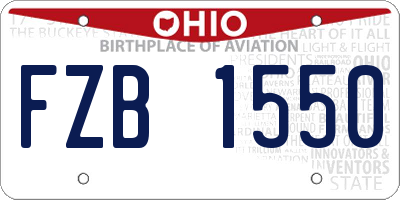 OH license plate FZB1550