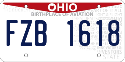 OH license plate FZB1618