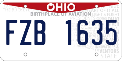 OH license plate FZB1635