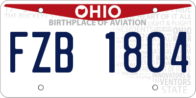 OH license plate FZB1804