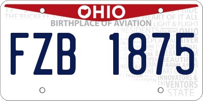 OH license plate FZB1875