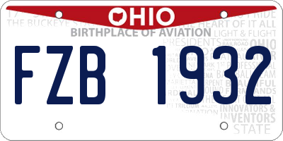 OH license plate FZB1932