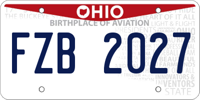 OH license plate FZB2027