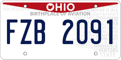 OH license plate FZB2091