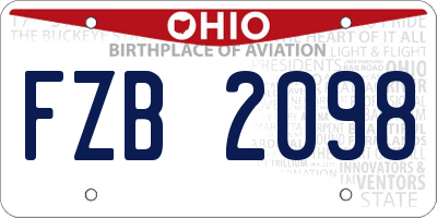 OH license plate FZB2098