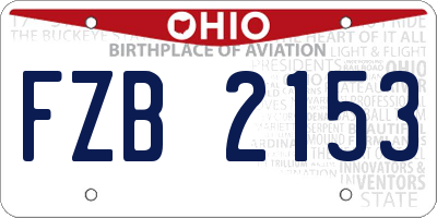 OH license plate FZB2153