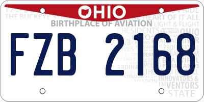 OH license plate FZB2168