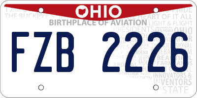 OH license plate FZB2226