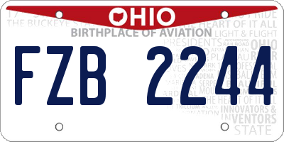 OH license plate FZB2244