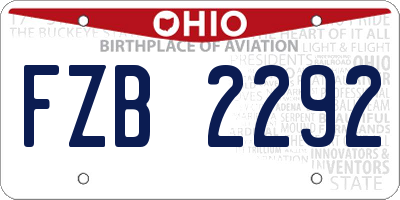OH license plate FZB2292