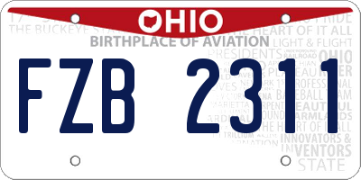 OH license plate FZB2311