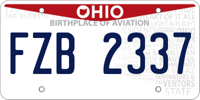 OH license plate FZB2337