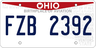 OH license plate FZB2392